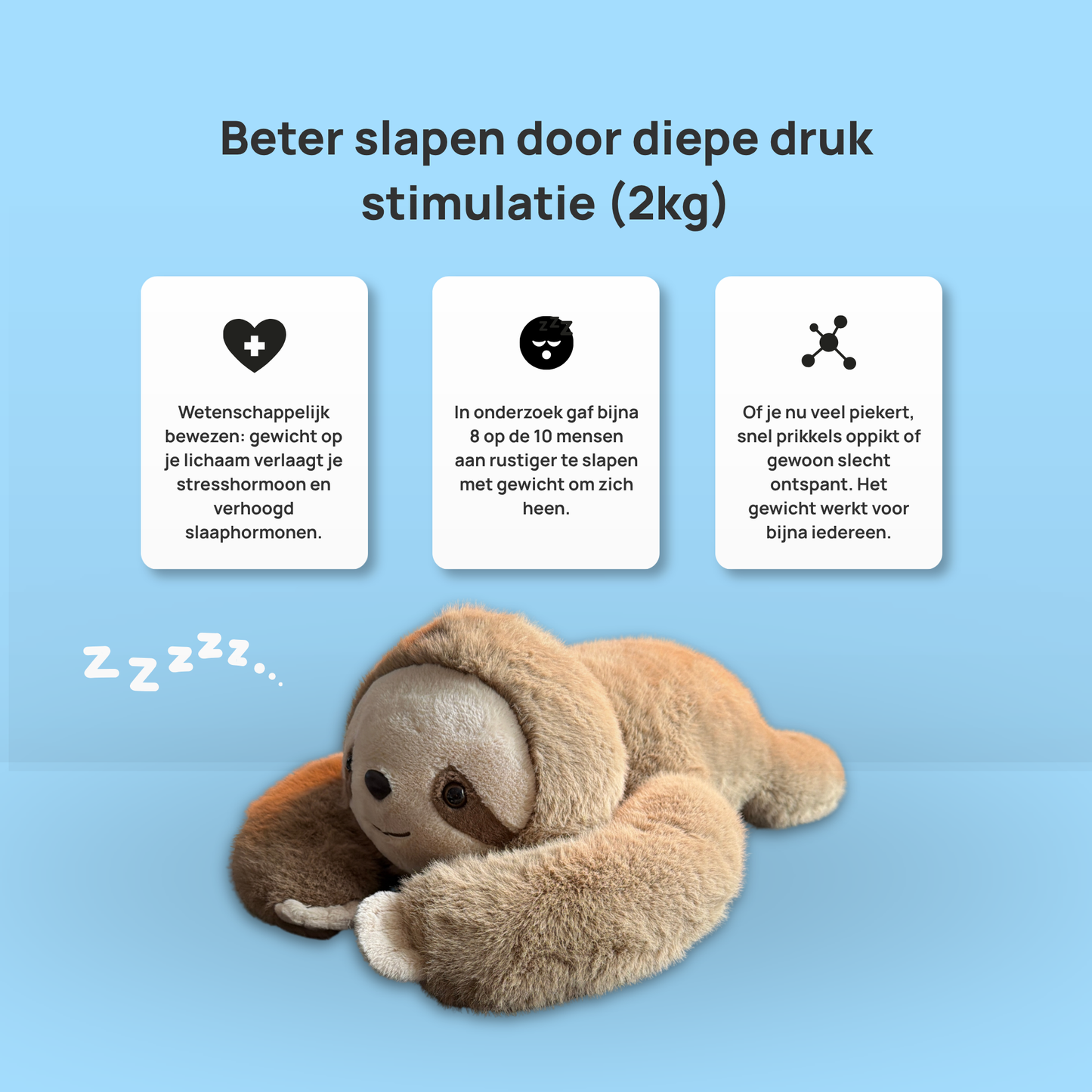 Knuggy Luiaard Verzwaringsknuffel 2kg